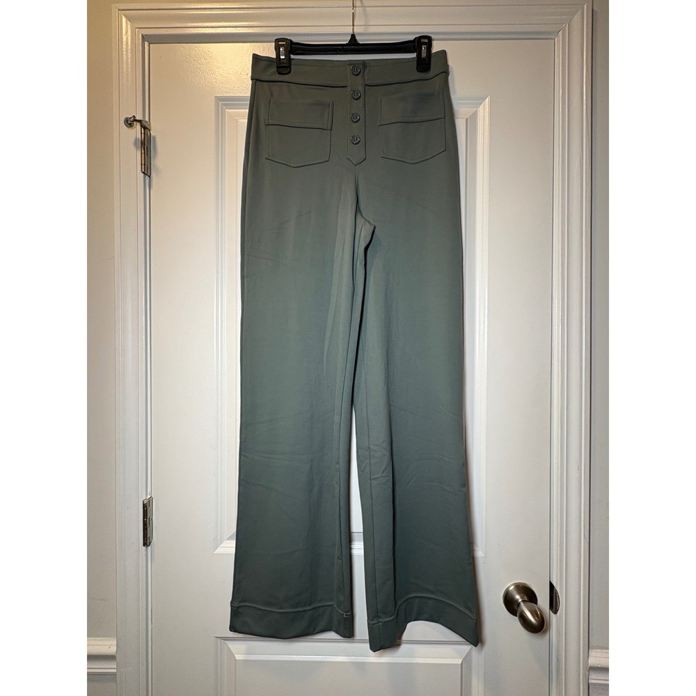 Halara NWT HaloTek Air Wide Leg Pants Sage Green Button Fly Tall Size M